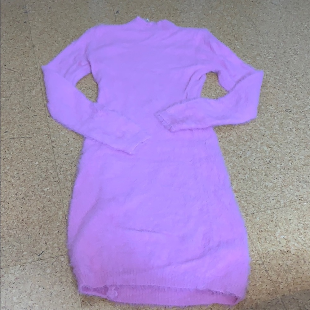 Pink fuzzy dress